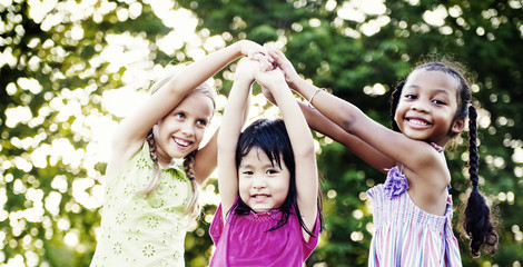 Children Playing Girls Togetherness Happiness Leisure Concept