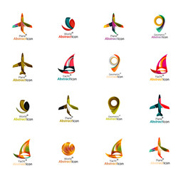 Set of abstract travel logo icons. Business, app or internet web