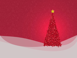 Glittery red Christmas design - with copyspace for your greeting