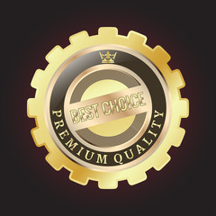 Golden Premium Quality Badge with stars and rope design