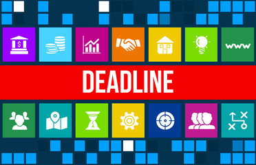 Naklejka premium Dead line concept image with business icons and copyspace.