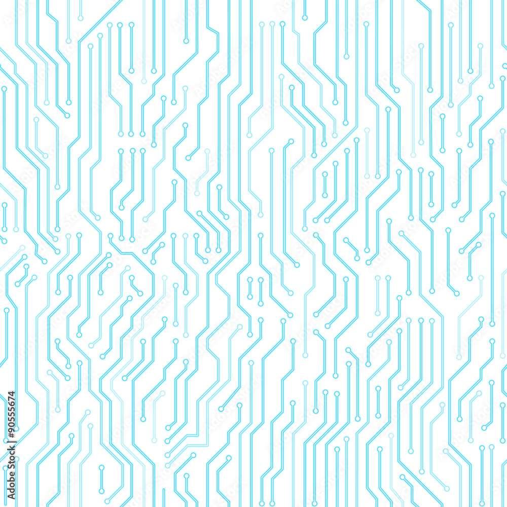 Poster circuit board seamless pattern. digital high tech style vector bright background.