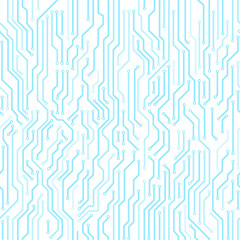 Circuit board seamless pattern. Digital high tech style vector bright background.