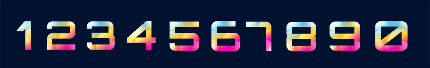 Numbers 1-9 letters vector