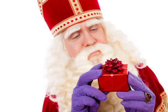 Sinterklaas showing  gifts