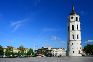 Fototapeta na wymiar Cathedral pubic domain square area in the Vilnius