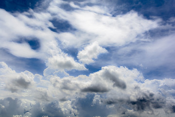 Blue sky and rain clouds