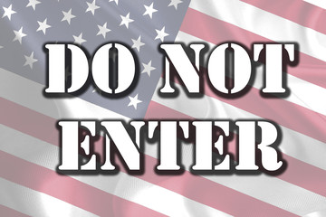 USA Government Shutdown Text Message on Flag