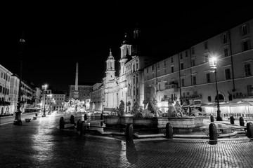 Fototapeta na wymiar Night view, Piazza Navona, Rome. Italy
