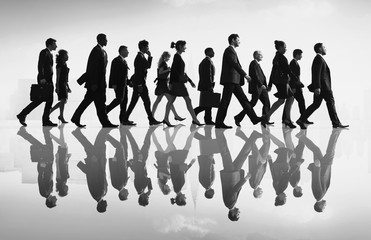 Business People Commuter Walking City Concept