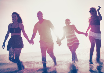 Naklejka premium Friendship Freedom Beach Summer Holiday Concept