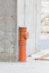 Sewer pipe in concrete structure