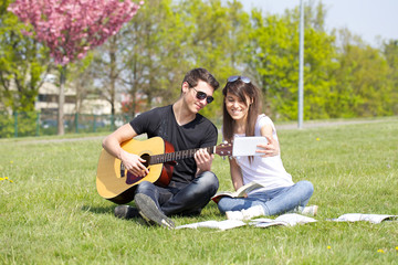 young couple relaxing