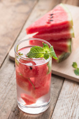 Detox water with watermelon and mint.