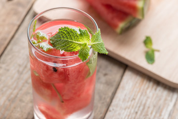 Detox water, Fresh watermelon and mint.
