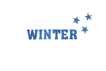 Series "Four Seasons": Word winter in wooden letters on white background
