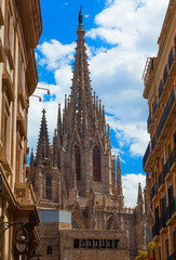 The Cathedral of the Holy Cross and Saint Eulalia. Barcelona City