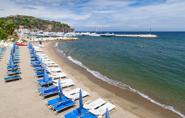 Beach of  Lacco Ameno, Ischia island, Italy