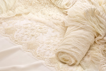 Roll of cloth for wedding dress