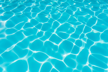 Fototapeta na wymiar Pattern of blue water surface in swimming pool