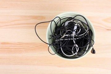 headphones in the kitchen