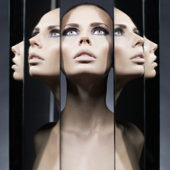 Woman and mirrors