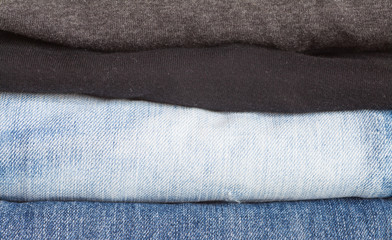 Close - up Men casual wear shirt and jean
