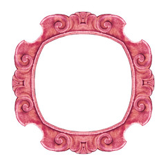 Old carved stone frame on white background for easy selection