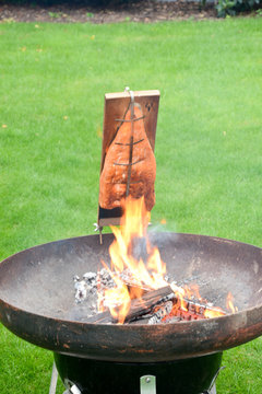 Lachs am Feuer