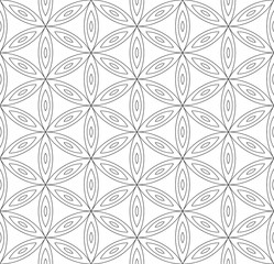 Fototapeta premium ector modern seamless pattern sacred geometry ,black and white textile print,stylish background, abstract texture, monochrome fashion design, bed sheets or pillow pattern