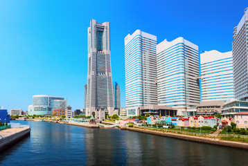 Fototapeta na wymiar Downtown of Yokohama City. It is the capital city of Kanagawa Prefecture