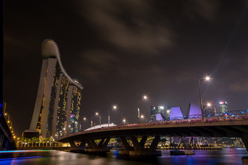 Obraz na płótnie Canvas Singapore,Oct 15th,2014:View central business buildings and landmarks of Singapore.