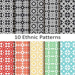 set of ten ethnic patterns