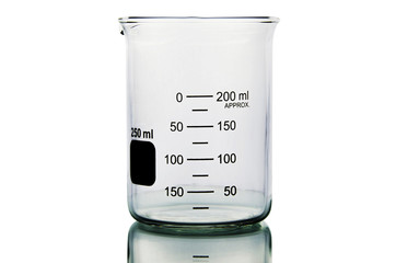 science laboratory test tube on white background