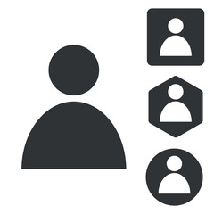 User icon set, monochrome