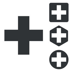Fototapeta premium Plus icon set, monochrome