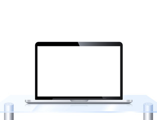Modern LCD computer monitor (LCD display panel) isolated on white background