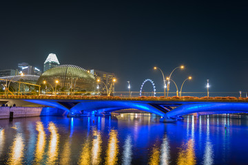 Fototapeta premium Singapore,Oct 16th,2015:View central business buildings and landmarks of Singapore.