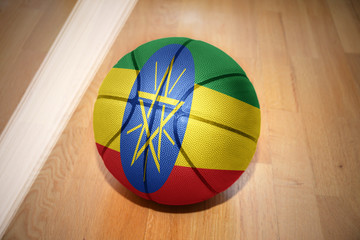 basketball ball with the national flag of ethiopia