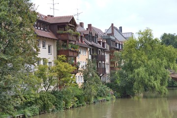Obraz premium Summer scenic cityscape of the Old Town architecture in Nurember