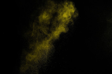 Abstract yellow and gold  paint Holi.
