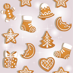 Seamless texture of Christmas gingerbread