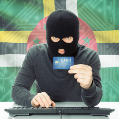 Concept of cybercrime with national flag on background - Dominic