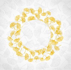 Floral background with yellow gingko leaves 