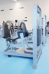 Interior of a fitness hall with fitness equipment