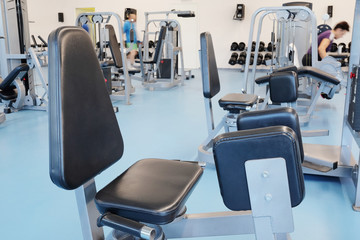 Interior of a fitness hall with fitness equipment
