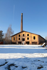 Old abandoned building in winter