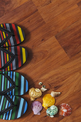 Slipper with seashell