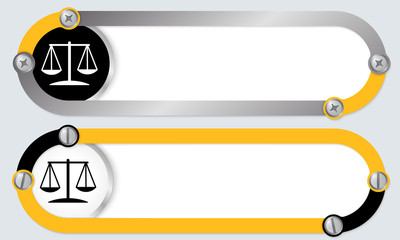 Fototapeta premium Two abstract frames for your text and justice symbol