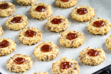cookies with jam and spoon